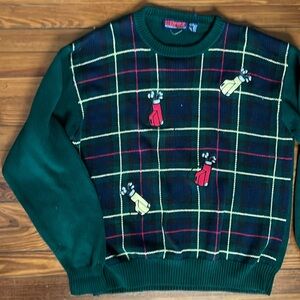 Vintage Retro Plaid Golf Sweater